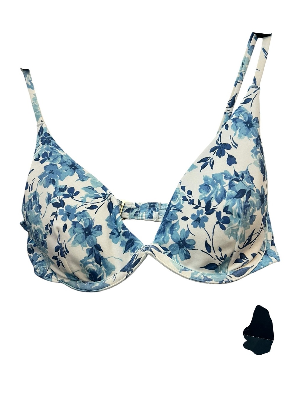 Hollister Blue and White Floral Bikini Top size S NWT